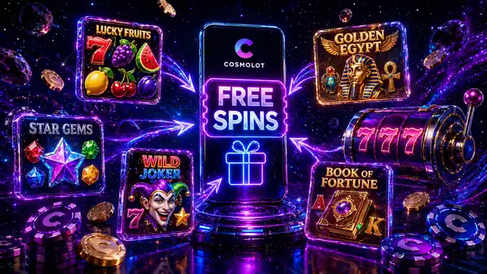 Слоты для отыгрыша фриспинов на Космолот с доступными тайтлами Book of Dead, Starburst, Gates of Olympus и фиксированной ставкой за вращение